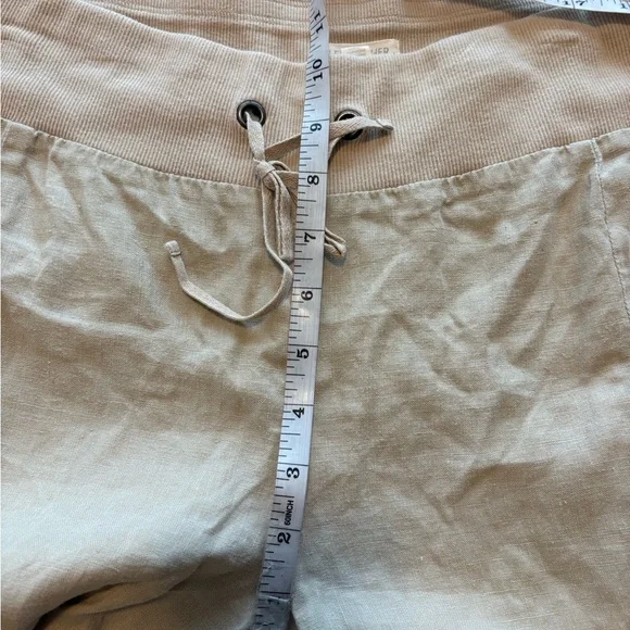 Eileen Fisher 100% Organic Linen Wide Leg Crop Pants Pull On - Picture 8 of 11